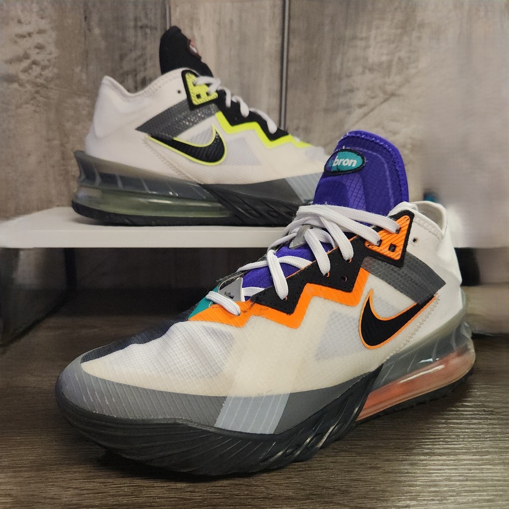 Nike LeBron 18 Low Air Max 95 Greedy-CV7562-100 Men's Size 9 Basketball Shoes